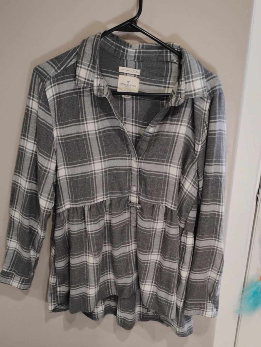 Plaid Button-Front Top